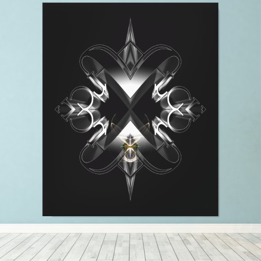 Akcenccured Emblem on Black op Xzendor7 Canvas Afdruk (Insitu (Houten vloer))