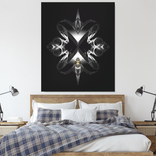 Akcenccured Emblem on Black op Xzendor7 Canvas Afdruk (Insitu (Slaapkamer))