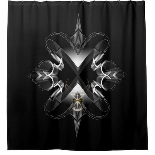 Akcenccured Emblem on Black op Xzendor7 Douchegordijn (Voorkant)