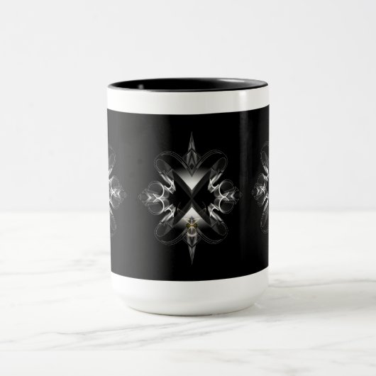 Akcenccured Emblem on Black op Xzendor7 Mok (Midden)