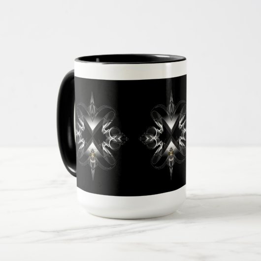 Akcenccured Emblem on Black op Xzendor7 Mok (Voorkant links)