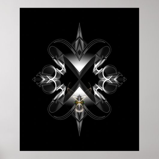 Akcenought Embleem Op Zwart door Xzendor7 Poster (Voorkant)