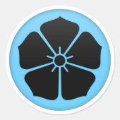 Akechi Clan Kamon Ronde Sticker (Voorkant)