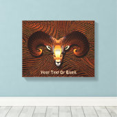 Akedah - Fractal Ram's hoofd Canvas Afdruk (Insitu (Houten vloer))