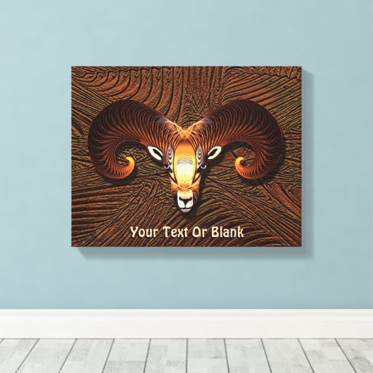 Akedah - Fractal Ram's hoofd Canvas Afdruk (Insitu (Houten vloer))