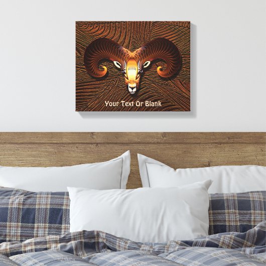 Akedah - Fractal Ram's hoofd Canvas Afdruk (Insitu (Slaapkamer))