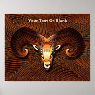 Akedah - Fractal Ram's hoofd Poster