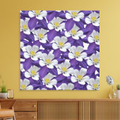 Akelei Bloem Patroon Canvas Afdruk (Insitu (Woonkamer))