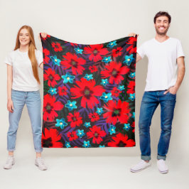 Akeleibloemen & Anjers Fleece Deken