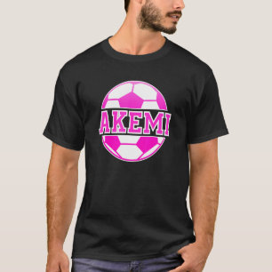 Akemi Name Girls Soccer Play Football Sports Fan B T-shirt