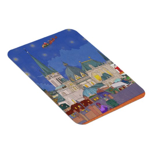 Aken Duitsland Kerstavond grillige kunst Magneet (Rechterzijde)