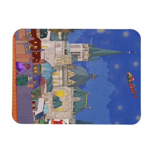 Aken Duitsland Kerstavond grillige kunst Magneet (Horizontaal)