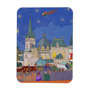 Aken Duitsland Kerstavond grillige kunst Magneet