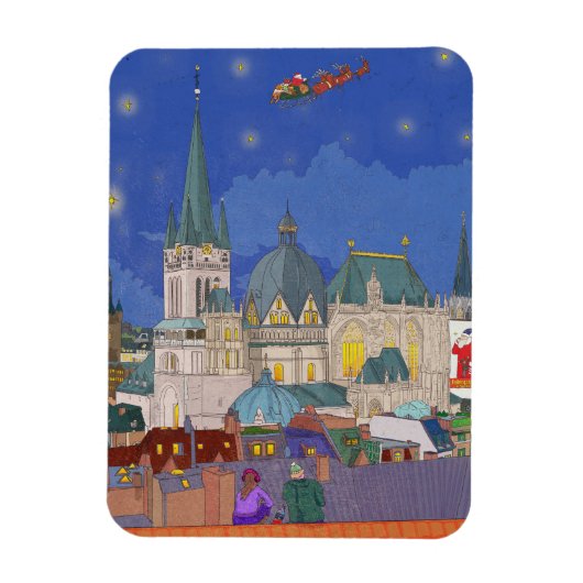 Aken Duitsland Kerstavond grillige kunst Magneet (Verticaal)