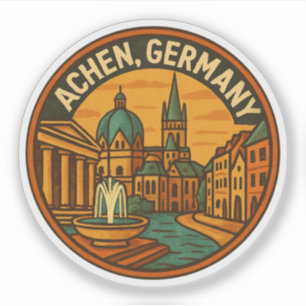 Aken Duitsland Stadsbeeld Kunst Sticker
