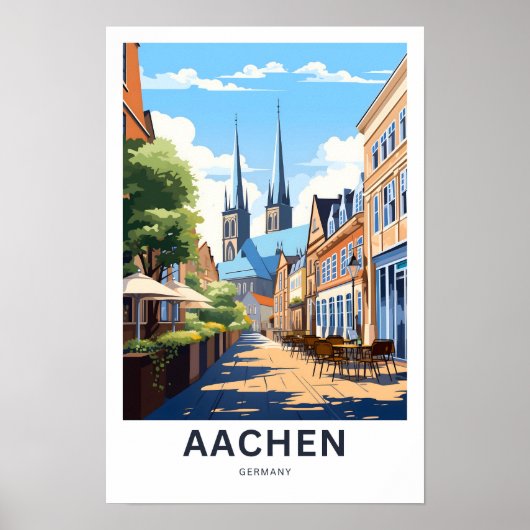 Aken Duitsland Travel Print (Voorkant)