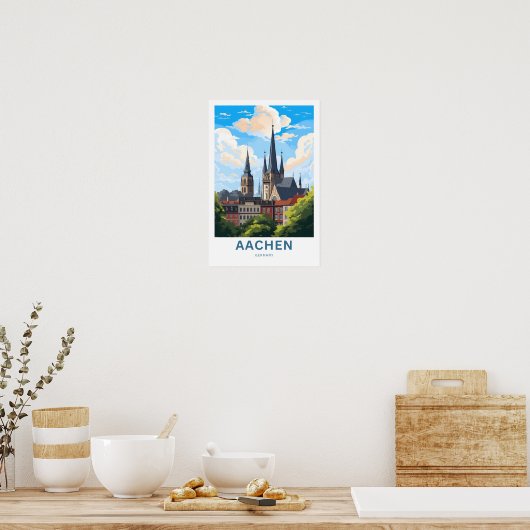 Aken Duitsland Travel Print (Keuken)