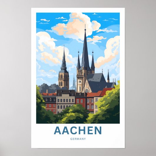Aken Duitsland Travel Print (Voorkant)