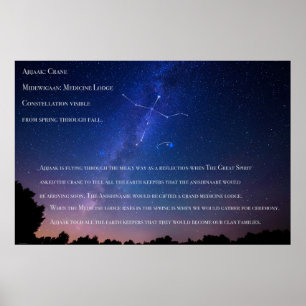 Aken en Midewigaan Ojibwe constellation poster