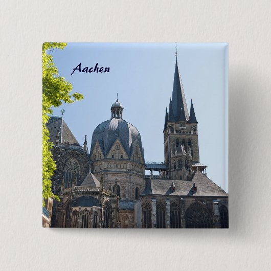 Aken Vierkante Button 5,1 Cm (Voorkant)