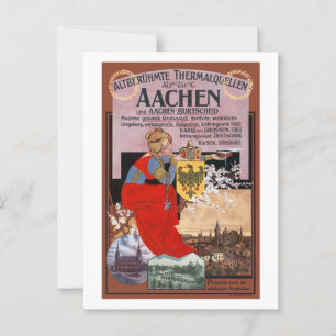 Aken Vintage Poster Duitsland 1910 Briefkaart