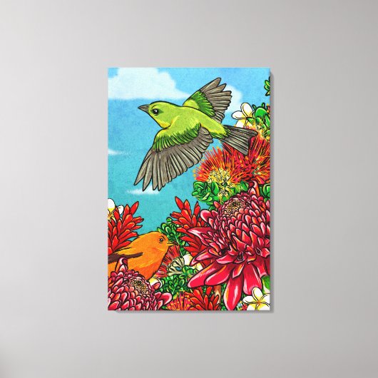 Akepa O' Hawaii 24x36 Large Canvas Art Print (Voorkant)