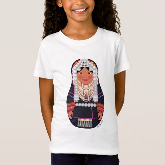 Akha of Thailand Matryoshka Girls' T-shirt (Voorkant)