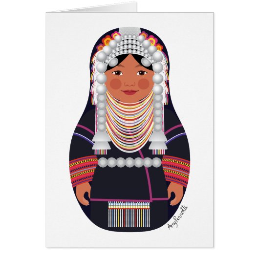 Akha of Thailand Matryoshka Kaart (Voorkant)