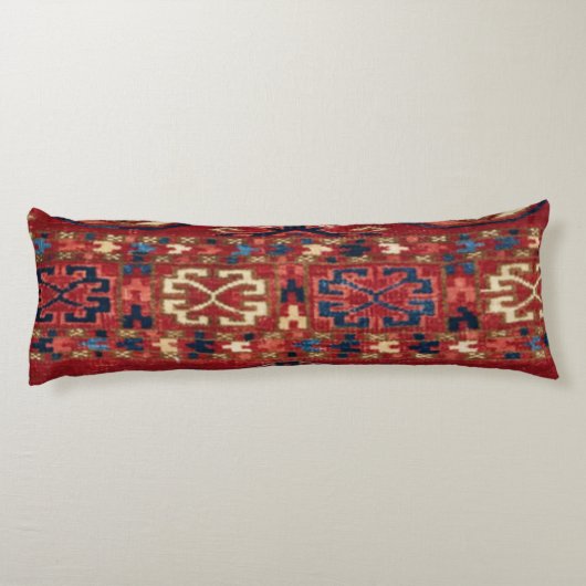 Akhal Oasis Red Band Blue Star Medallion  Lichaamskussen (Achterkant)