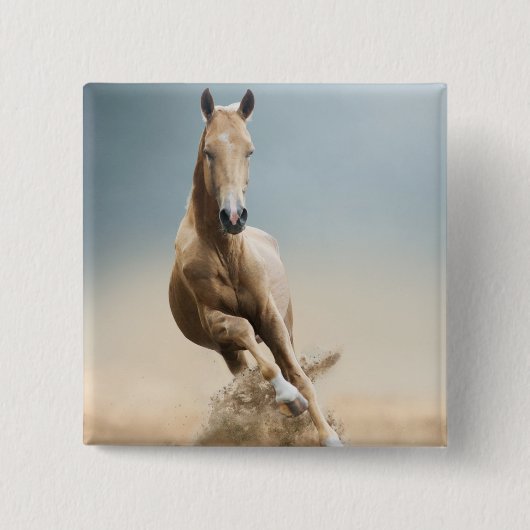 Akhal-Teke Horse Vierkante Button 5,1 Cm (Voorkant)
