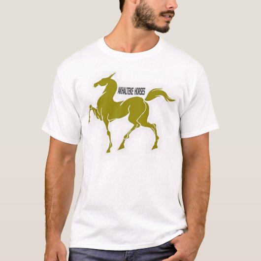 Akhal teke paard van gouden kunst ruiter t-shirt (Voorkant)