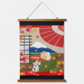 AKI Chow Wood Topped wandtapijt Hangend Wandkleed (Voorkant)