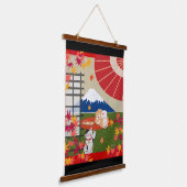AKI Chow Wood Topped wandtapijt Hangend Wandkleed (Gebogen)