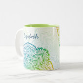 Aki Mandala 11 oz. Personalized Mug Tweekleurige Koffiemok (Voorkant links)