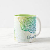 Aki Mandala 11 oz. Personalized Mug Tweekleurige Koffiemok (Voorkant rechts)