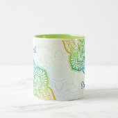 Aki Mandala 11 oz. Personalized Mug Tweekleurige Koffiemok (Center)