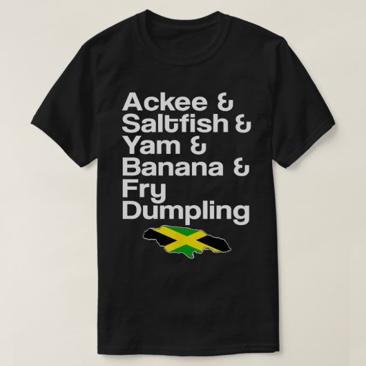Aki Saltfish Fry Dumpling Jamaicaanse Dish Design T-shirt (Design voorkant)