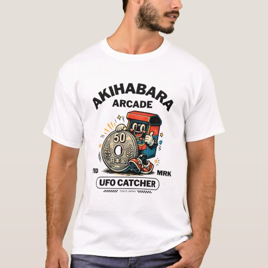 Akihabara arcadespel UFO-catcher T-shirt (Voorkant)