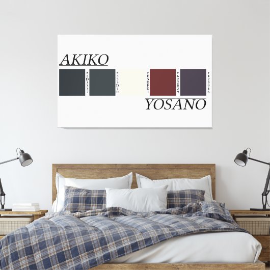 Akiko Yosano's kleurenpalet Canvas Afdruk (Insitu (Slaapkamer))
