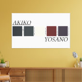 Akiko Yosano's kleurenpalet Canvas Afdruk (Insitu (Woonkamer))