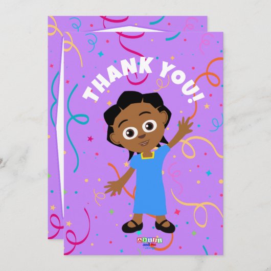 Akili bedankkaarten (verticaal) bedankkaart (Voorkant / Achterkant)