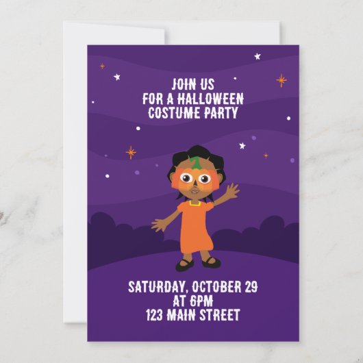 Akili en Me Halloween uitnodigingen (Achterkant)