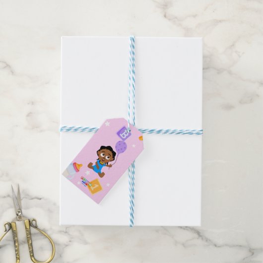 Akili en mij Baby shower Cadeaulabel (Met Touw)