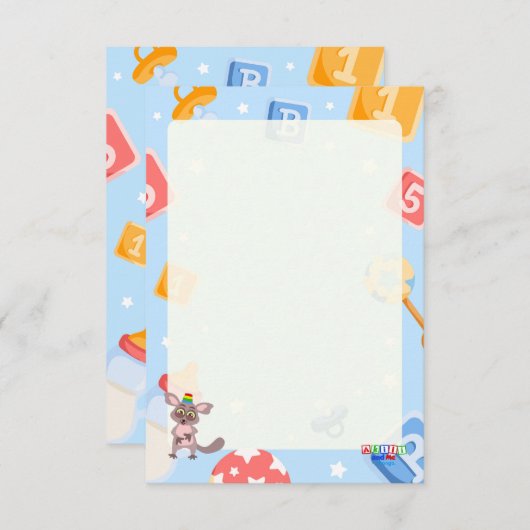 Akili en mij Baby shower Informatiekaartje (Voorkant / Achterkant)