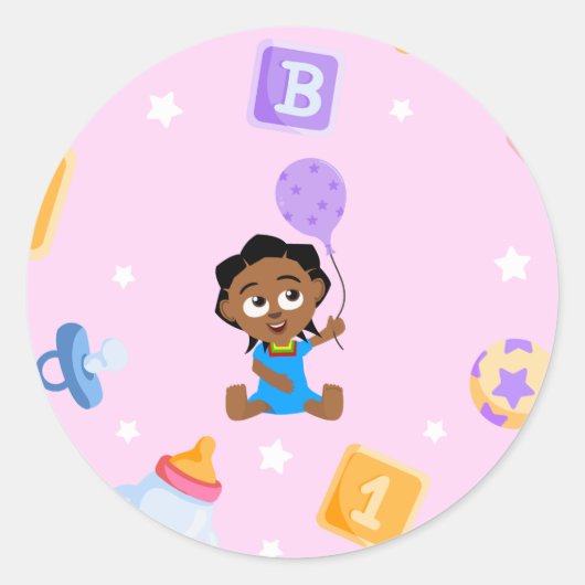Akili en mij Baby shower Sticker (Voorkant)