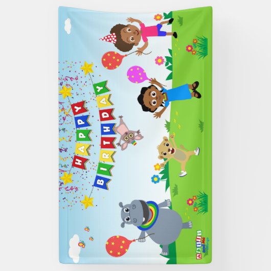 Akili & Vrienden Verjaardag Vinyl Banner 2 (Verticaal)