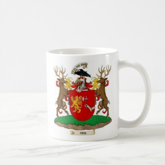 Akins Clan Crest & Coat of Arms Ceramic Coffee Mok (Rechts)