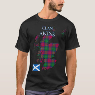 Akins Scottish Clan Tartan Scotland T-shirt