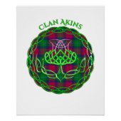 Akins Scottish Tartan Celtic Thistle Perfect Poster (Voorkant)