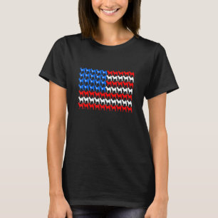 Akita, 4 juli, Amerikaanse Mannen met vlagpatriott T-shirt
